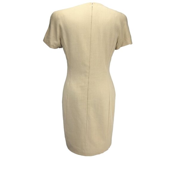 ESCADA Wool VTG Darted Bodice Fitted Neutral Office Luxury Short Sleeve 40 - Picture 3 of 9